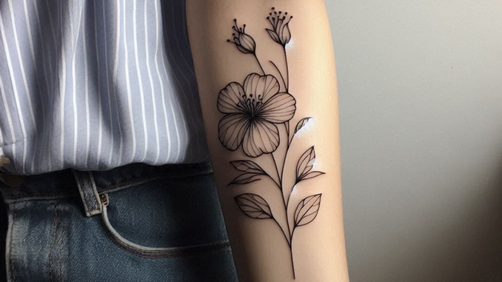 fine line floral tattoo ideas