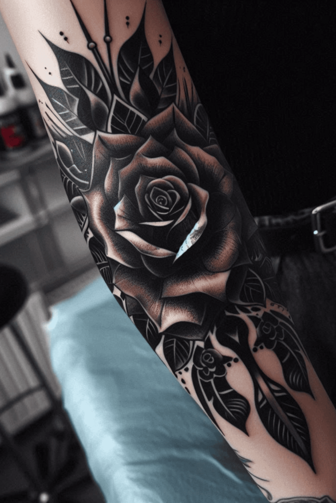 gothic flower tattoo ideas