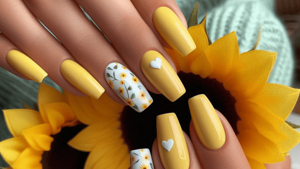 summer yellow nail ideas
