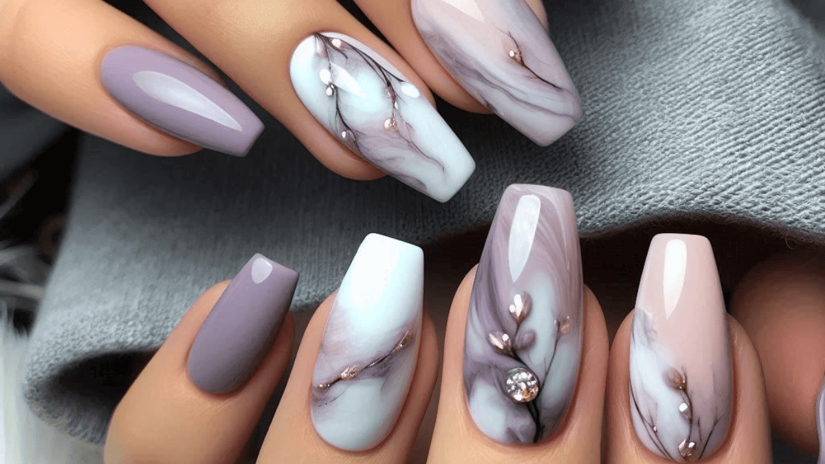 purple summer nails