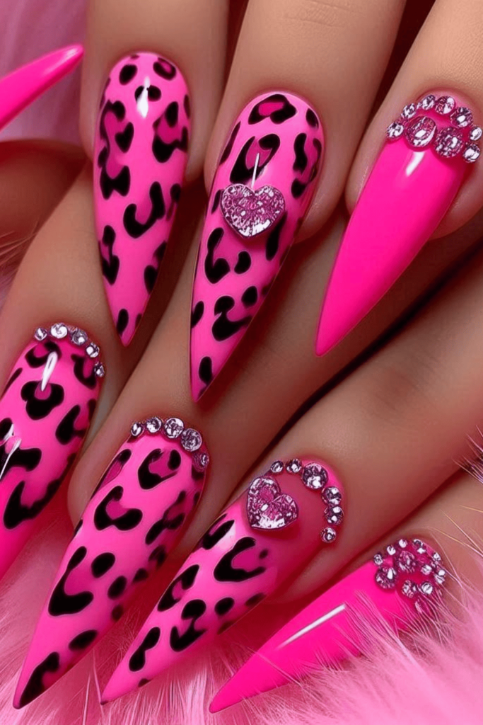 cheetah print nails