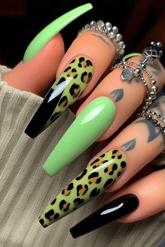 cheetah print nails