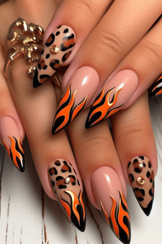 cheetah print nails