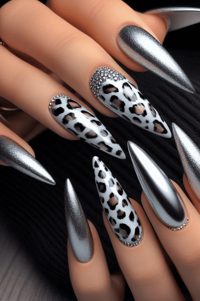 cheetah print nails
