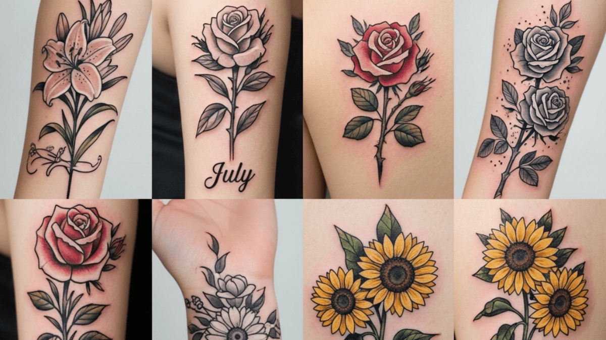 birth flower tattoos