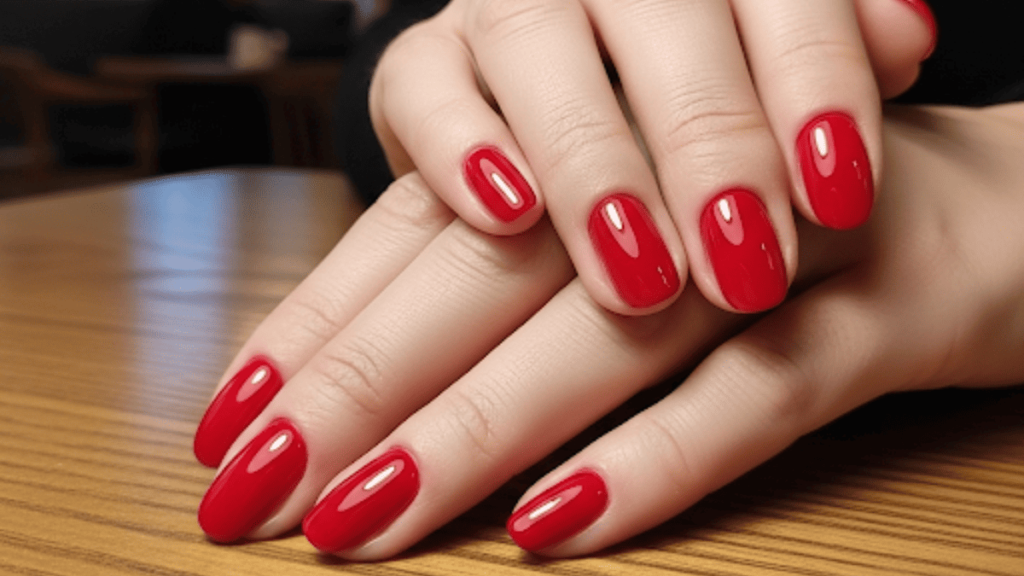 cherry red nails