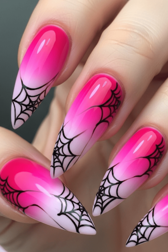 pink halloween nails
