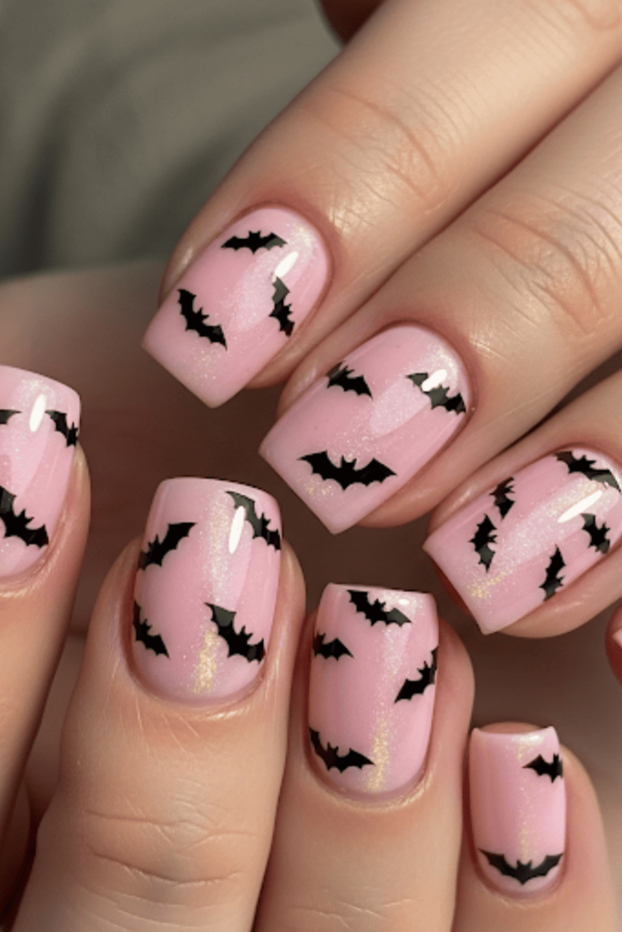 pink halloween nails