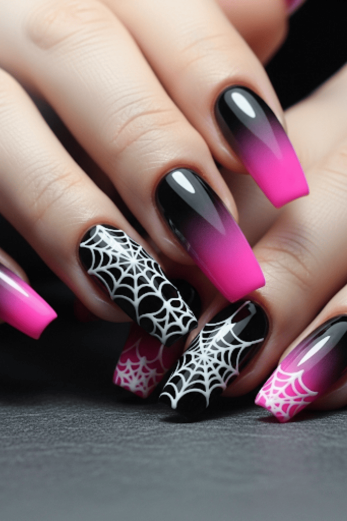 pink halloween nails