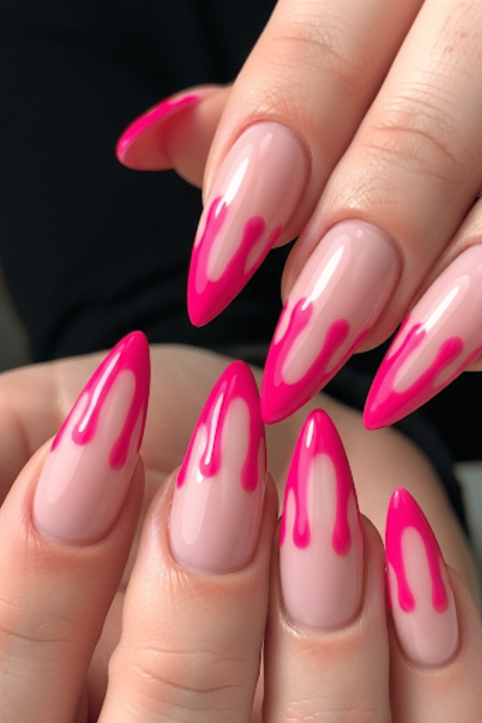 pink halloween nails
