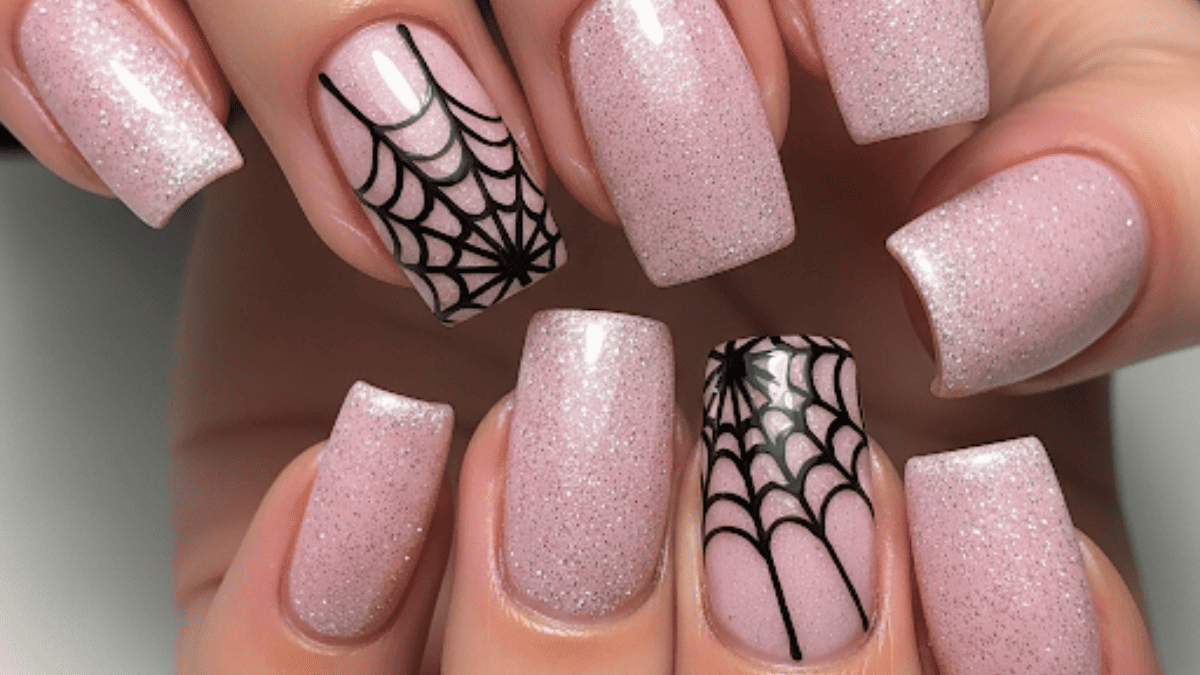 pink halloween nails