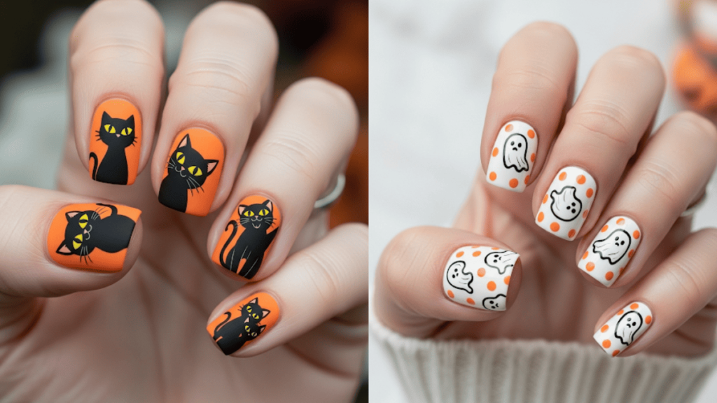 vintage halloween nails
