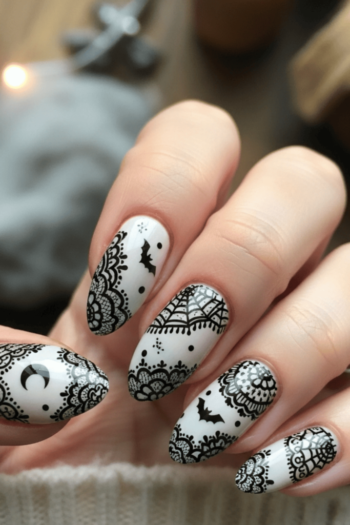 vintage halloween nails