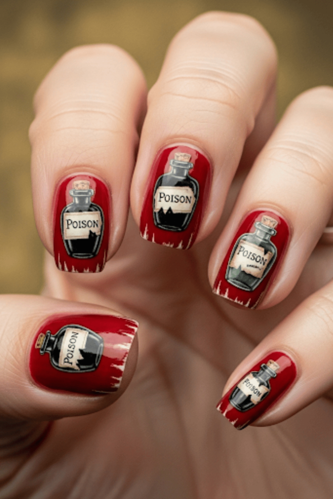 vintage halloween nails