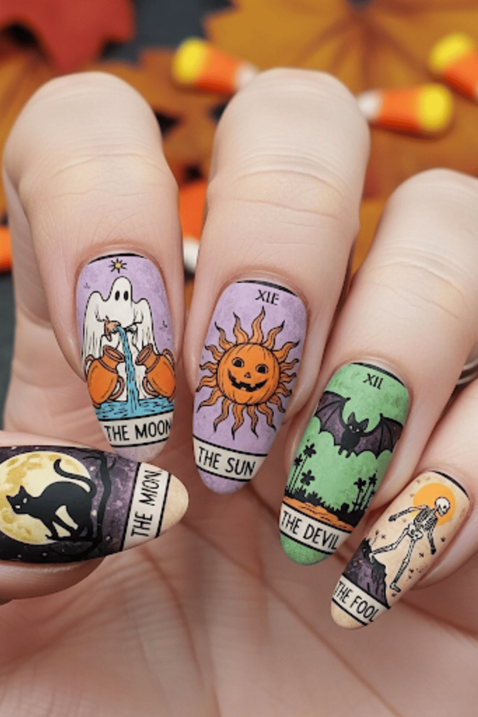 vintage halloween nails
