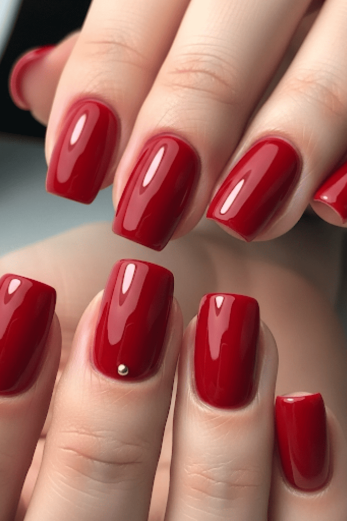 cherry red nails