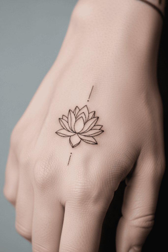 fine line hand tattoo