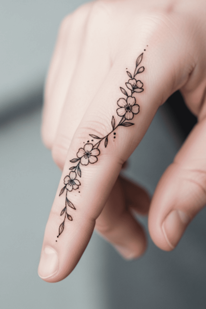 fine line hand tattoo