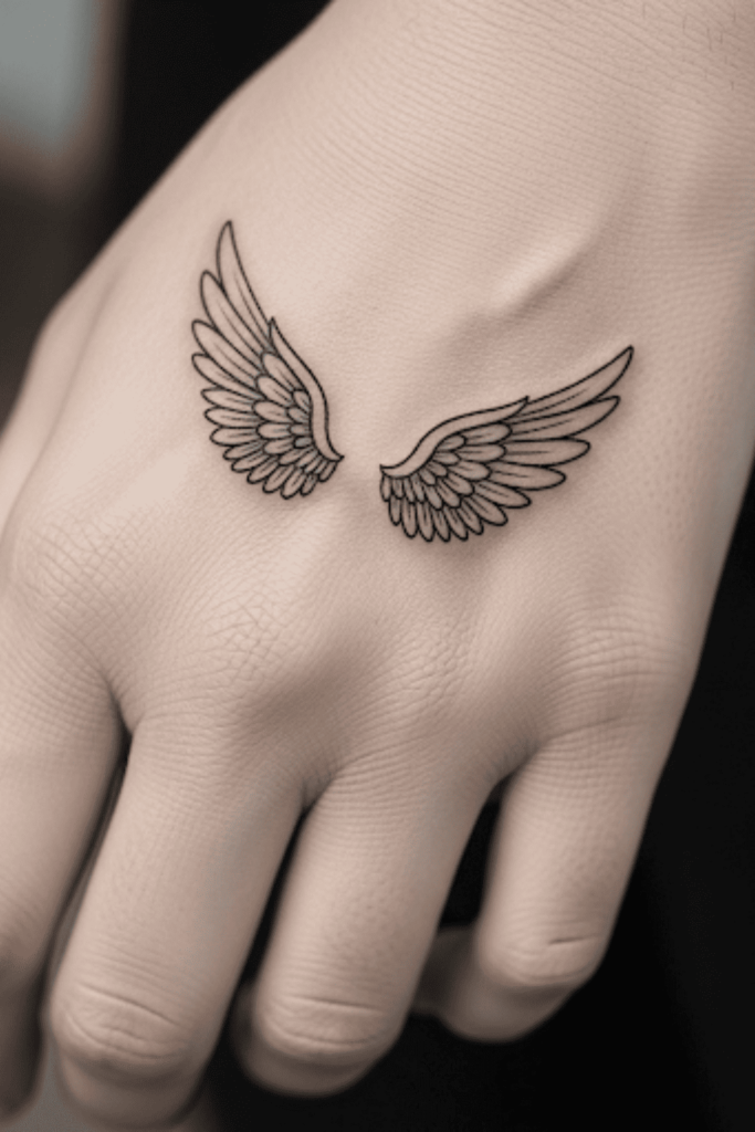 fine line hand tattoo