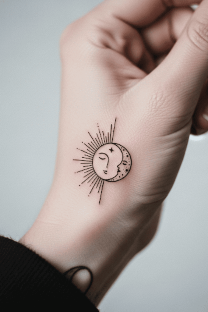 fine line hand tattoo