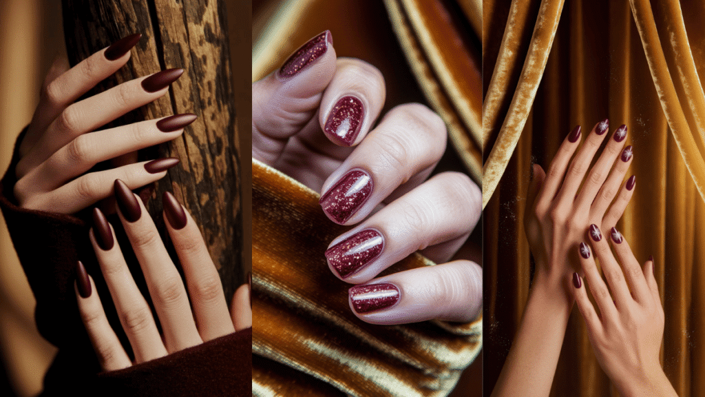 burgundy nails