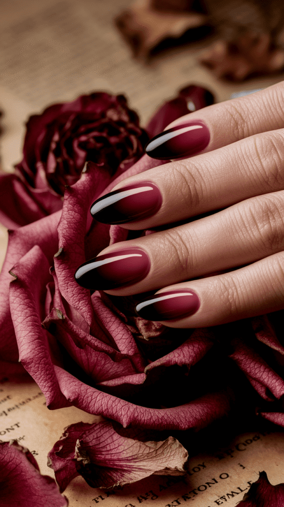 burgundy nails