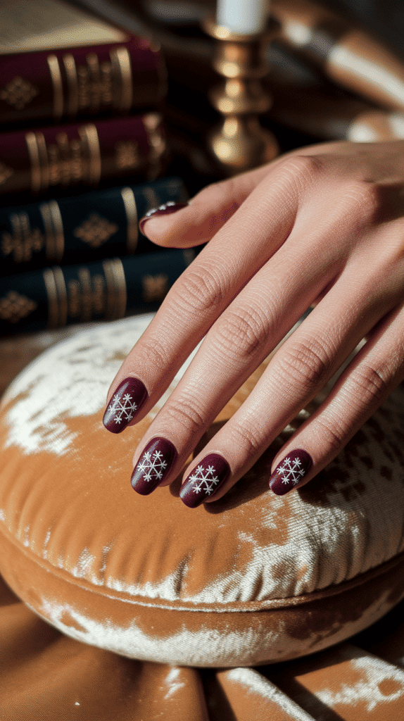 burgundy nails