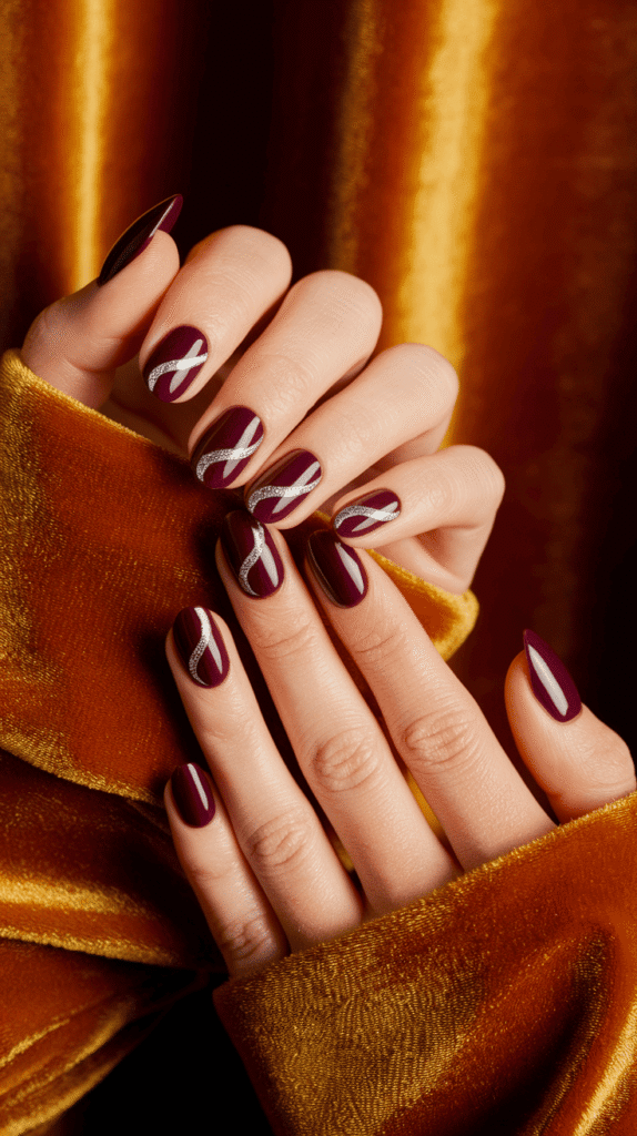 burgundy nails