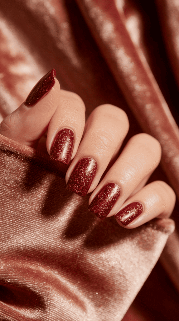 burgundy nails