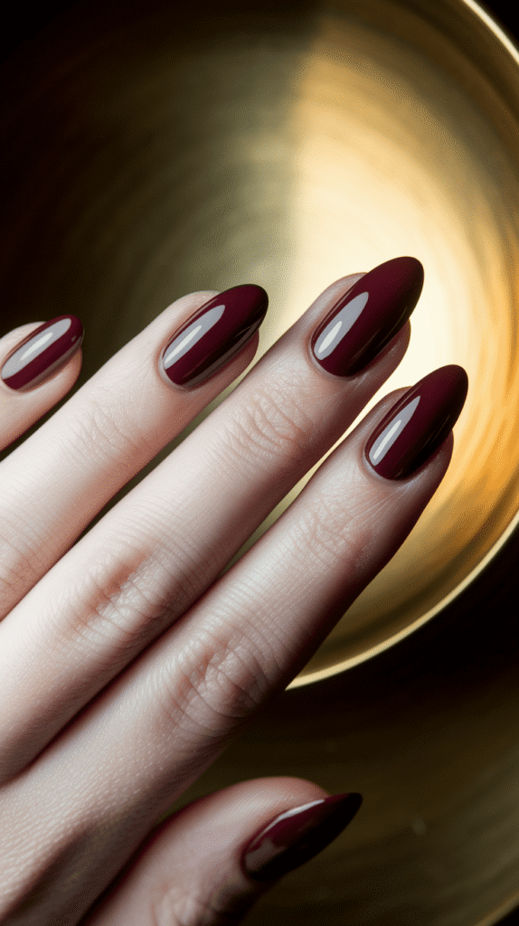 burgundy nails