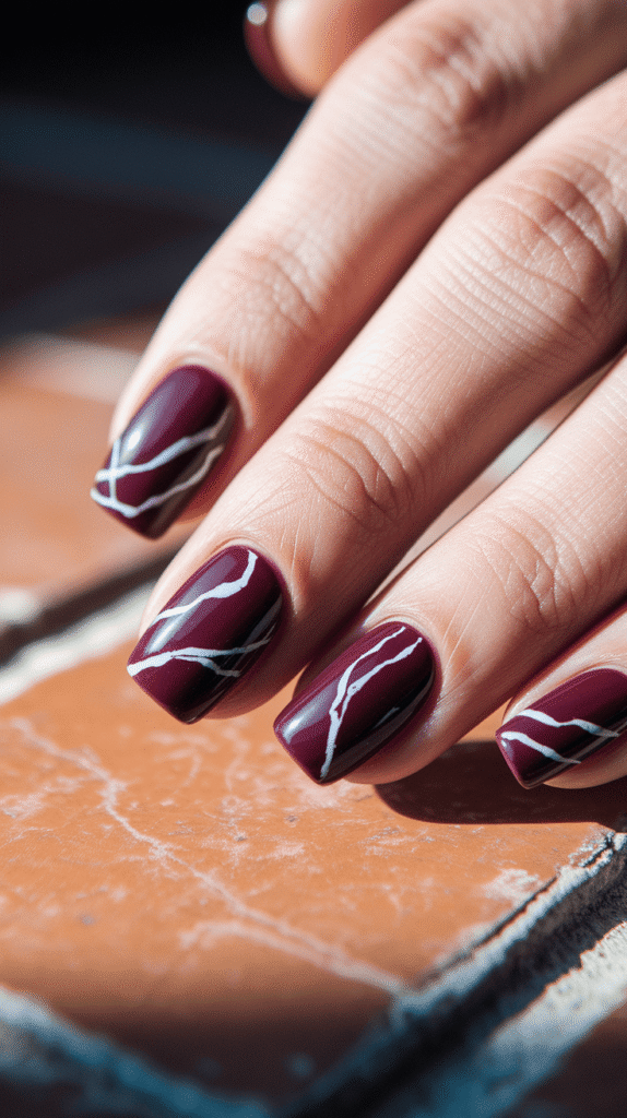 burgundy nails
