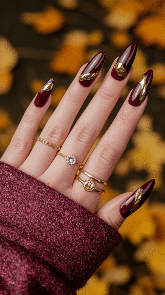 burgundy nails