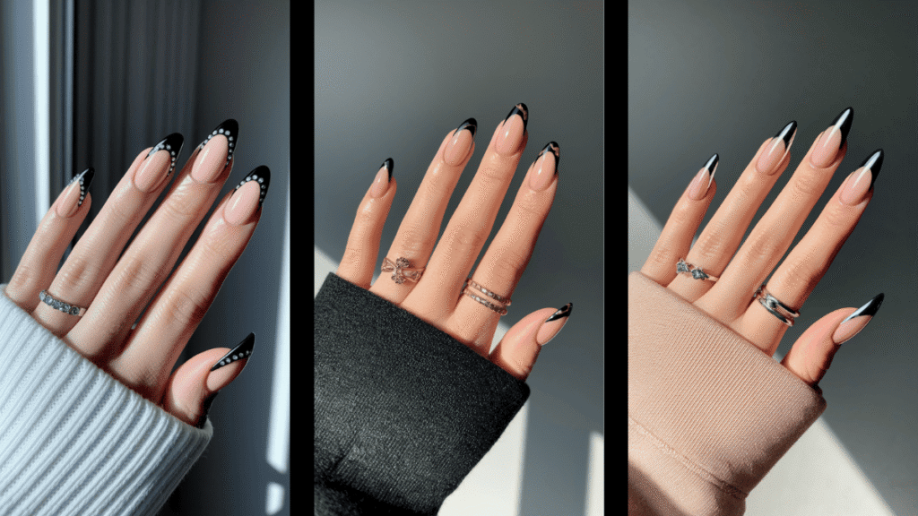 black french tip nails