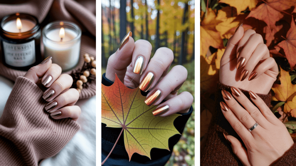 fall chrome nails