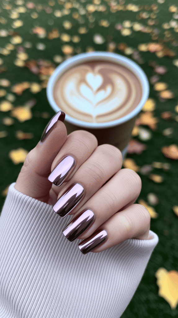 fall chrome nails