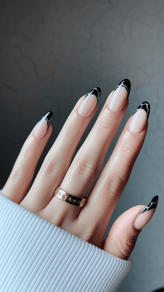 black french tip nails