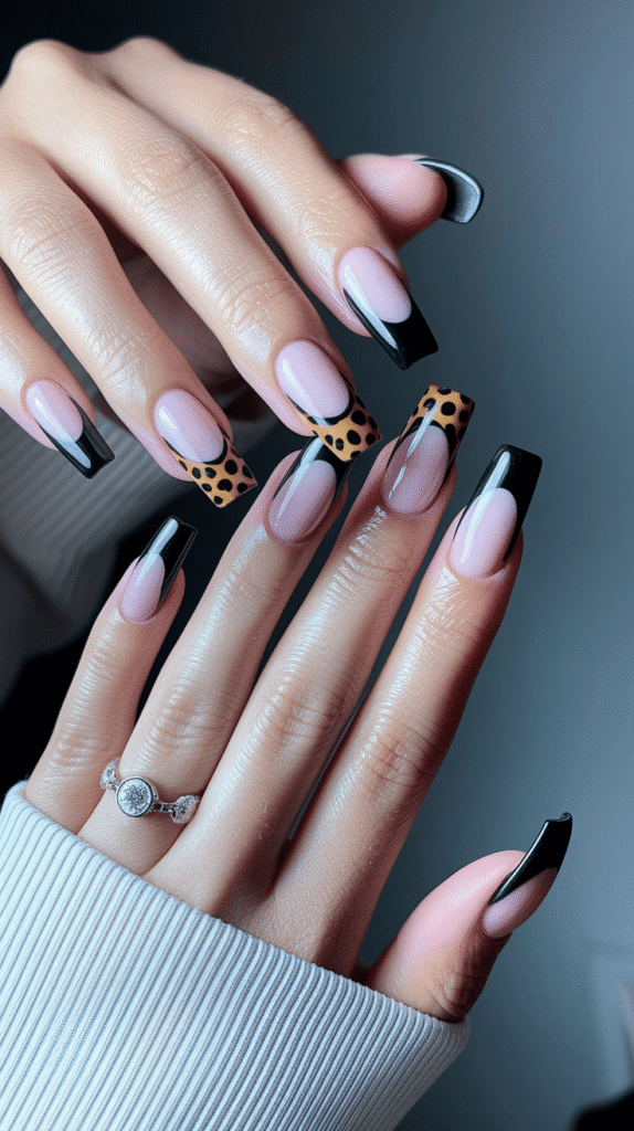black french tip nails