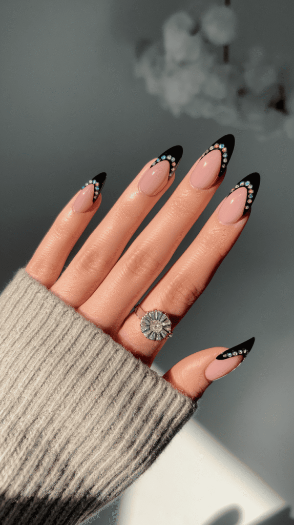 black french tip nails