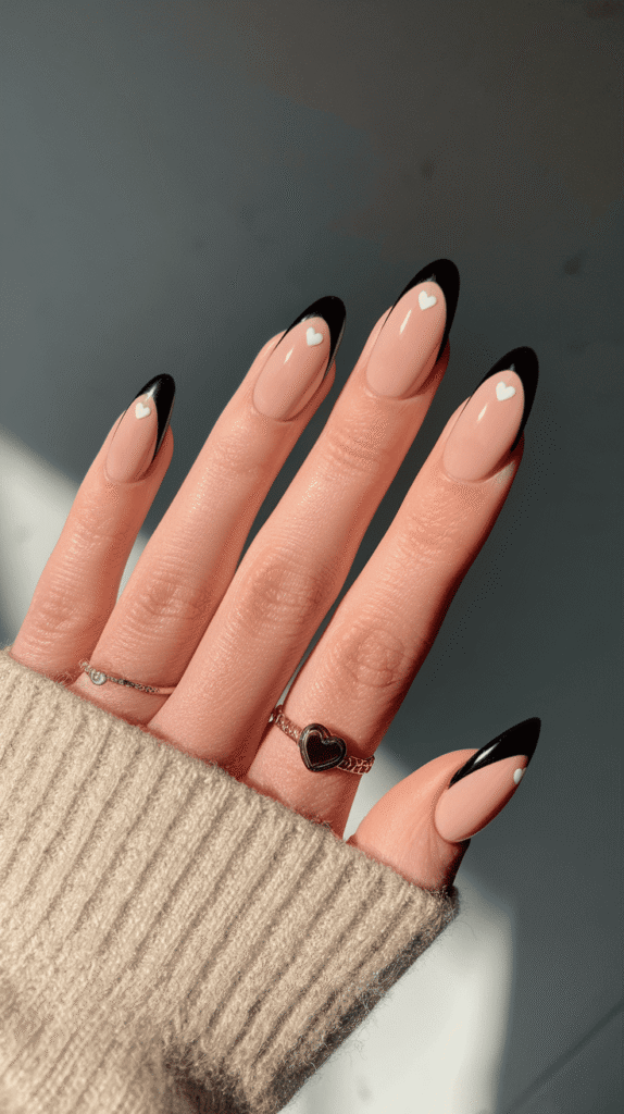black french tip nails