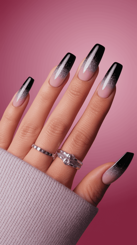 black french tip nails