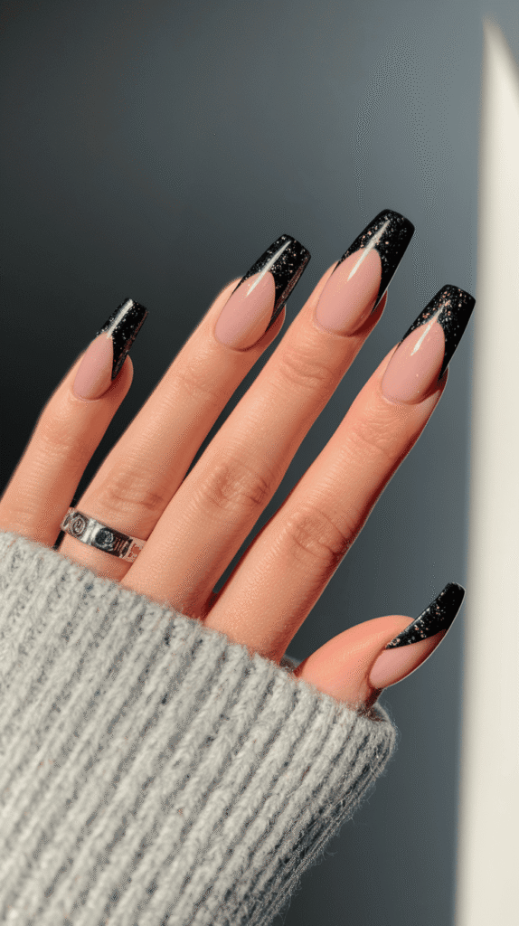 black french tip nails