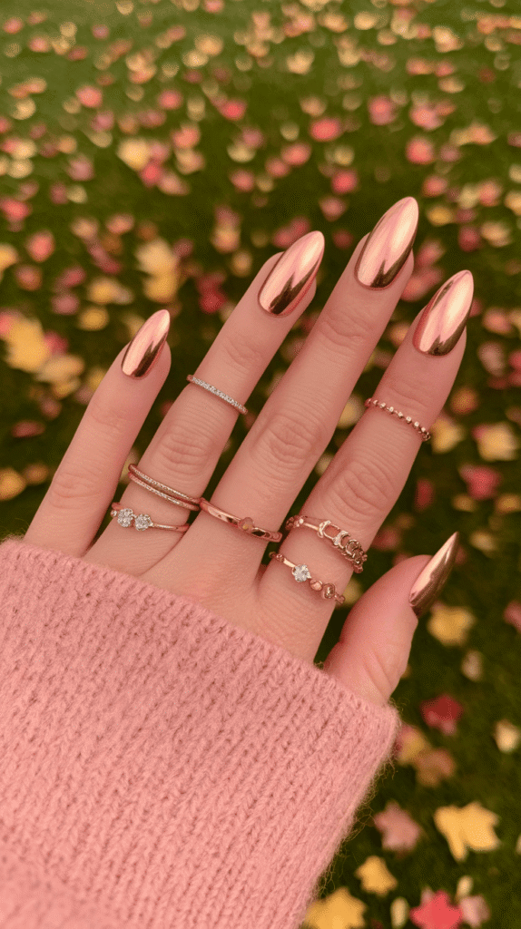 fall chrome nails