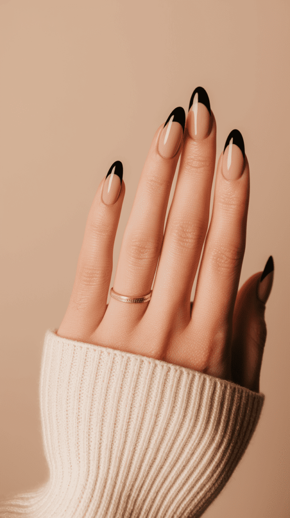 black french tip nails