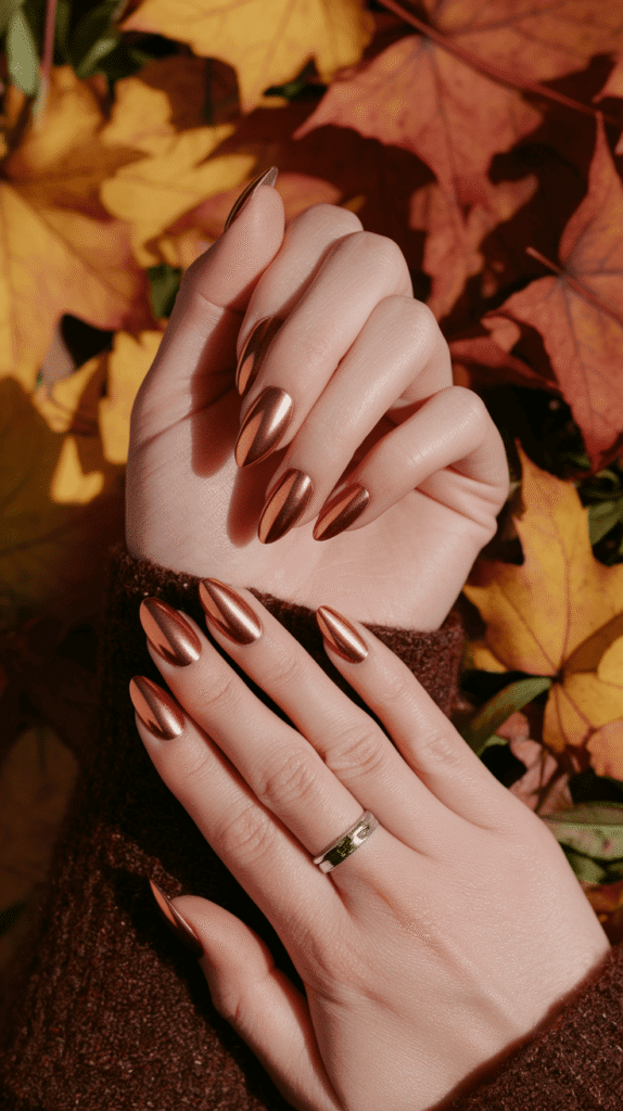 fall chrome nails