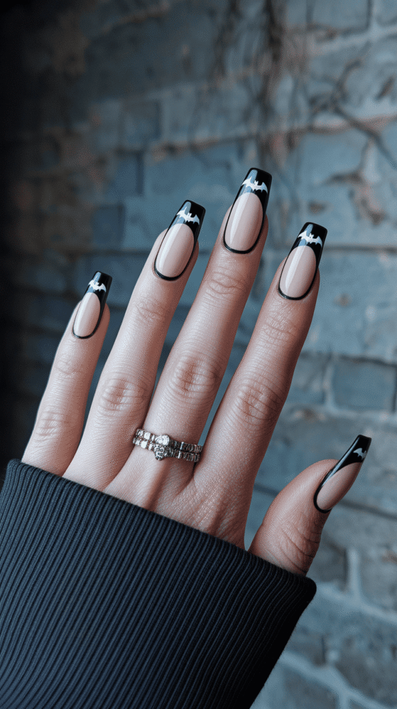 black french tip nails