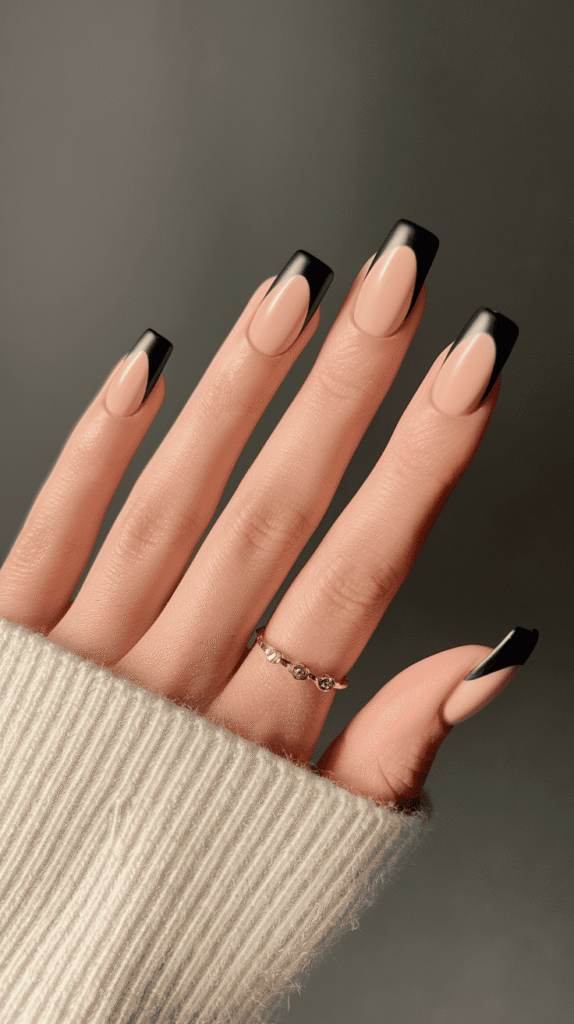 black french tip nails