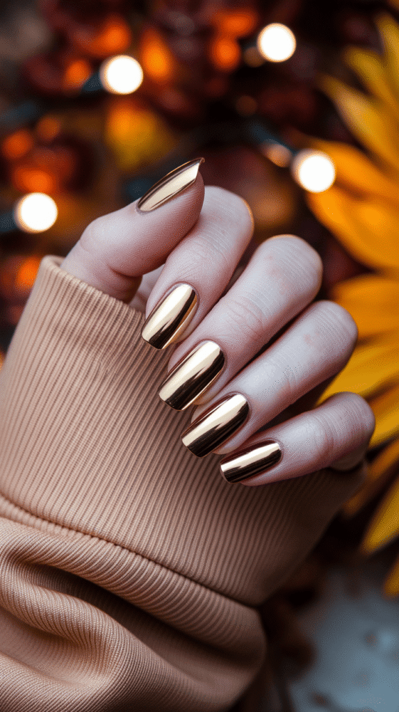 fall chrome nails