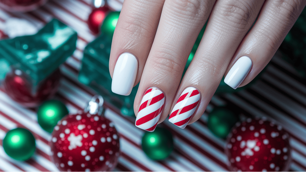 white christmas nails