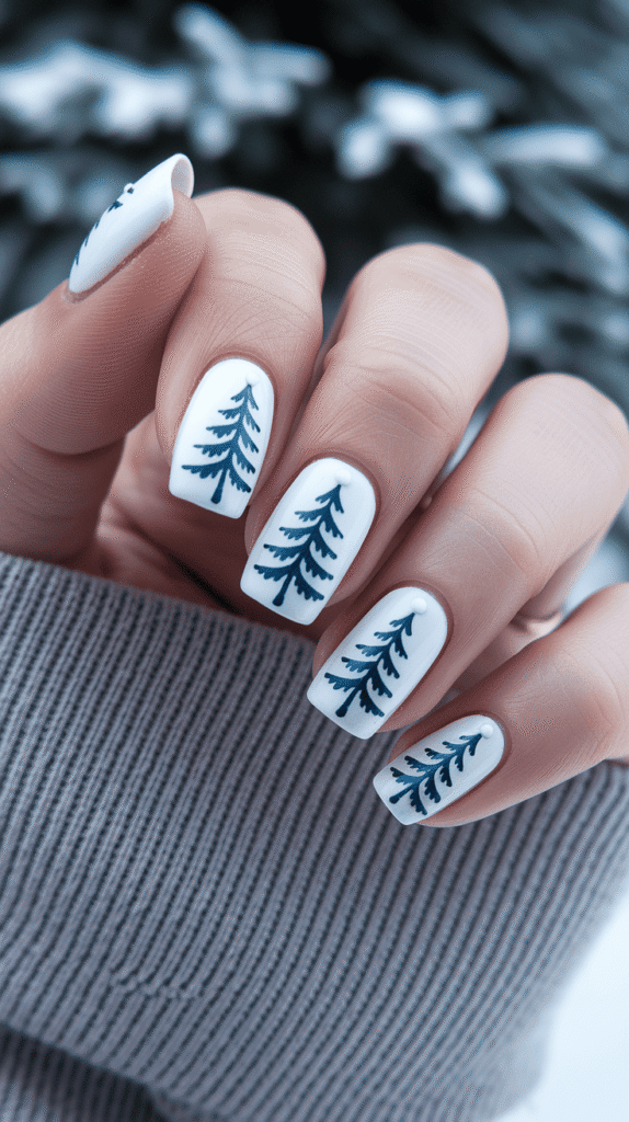 white christmas nails