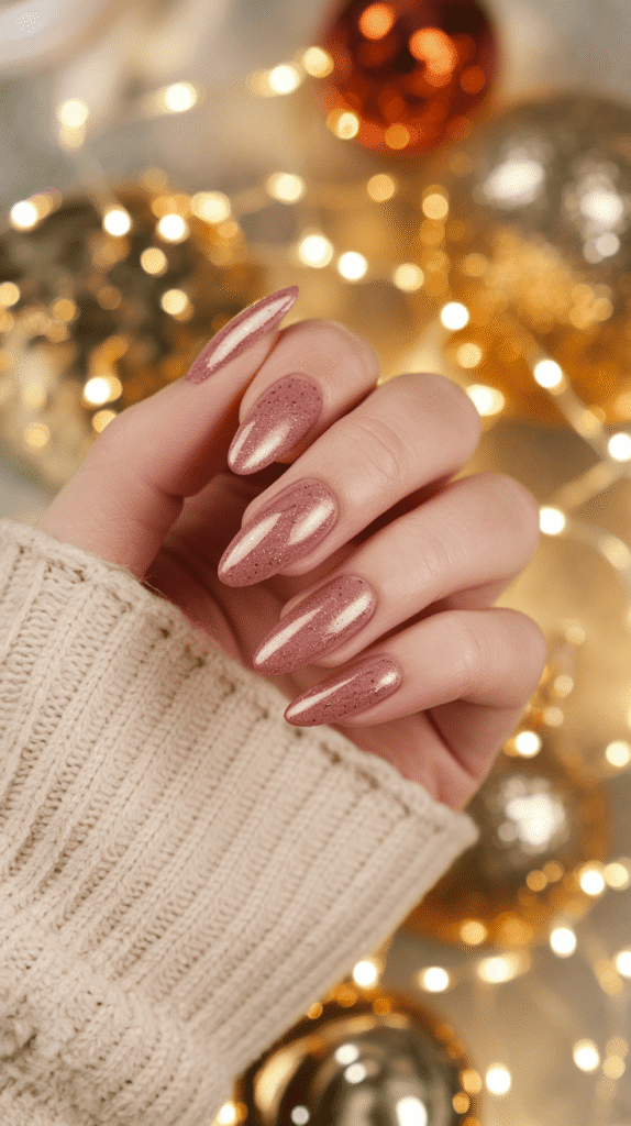 pink christmas nails